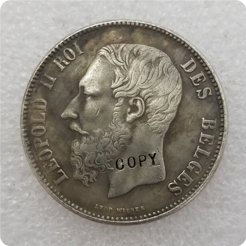 1866 Бельгия 5 франков монета км #24 копия памятные монеты-копия монет медаль