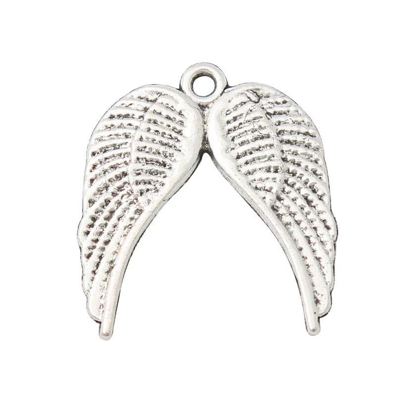 

RAINXTAR Fashion Alloy Angel Wing Pendant Charms 19*21mm 100pcs AAC473