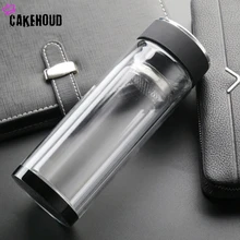 Портативная офисная прозрачная стеклянная чайная бутылка с двойными стенками и чайным фильтром из нержавеющей стали, бизнес вакуумная колба для путешествий, кофейная чашка