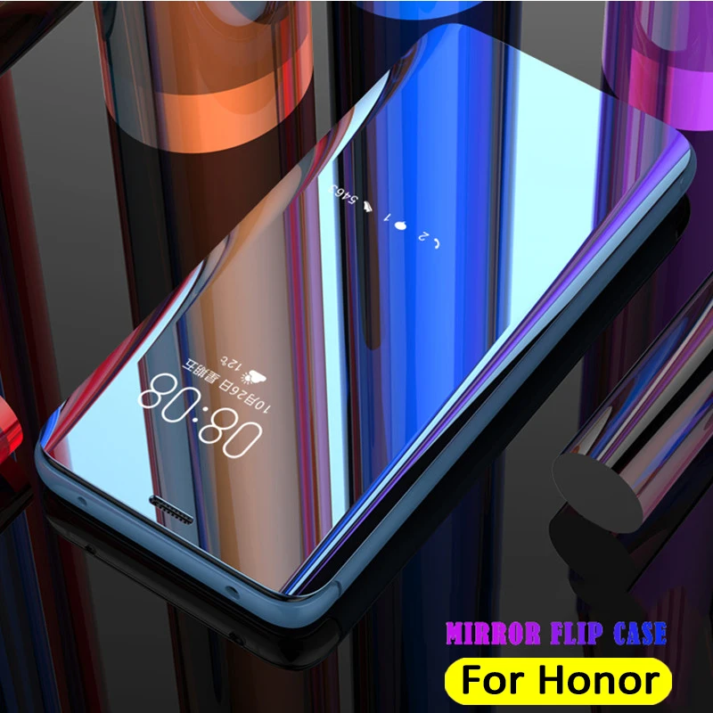 

Clear View Mirror Flip Case For Huawei Honor 8 X Smart Stand Cell Phone Cover Case For Honor 9 10 Lite 20 10i 8X Honor10 Honor20
