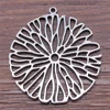 WYSIWYG 2pcs Charms Jewelry Findings Diy Accessories Hollow Flower Pendant Pendant Antique Silver Color 37x40mm ► Photo 3/3