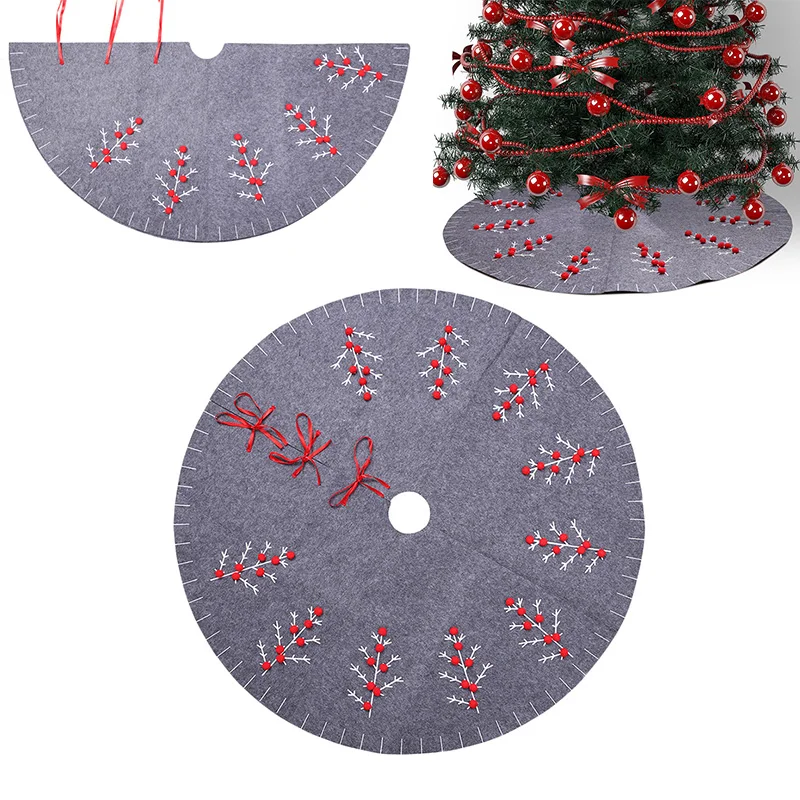 

Printing Christmas Tree Skirt Gray Fashion For Home Decoration Cloth Art 120 Cm Christmas Tree Skirt