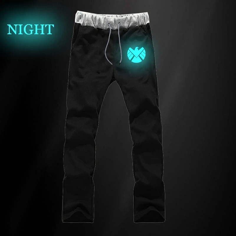 Осенние повседневные спортивные штаны с принтом S. H. I. E. L. D, длинные брюки, мужские Модные спортивные штаны для фитнеса, тренировочные штаны, забавные штаны в стиле хип-хоп для мальчиков