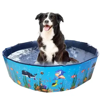 

Dog Pool Foldable Dog Swimming Pool Pet Dog Cat Bathing Tub Portable Pet Dog Swimming Pool Collapsible Bathtub for Dogs Cats