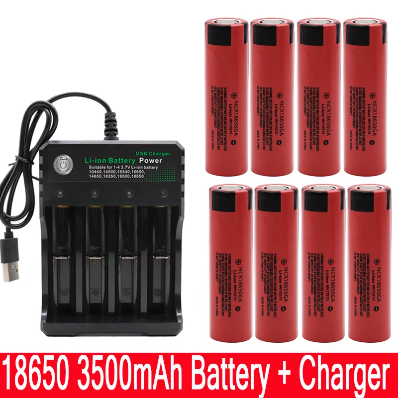 Оригинальный NCR 18650GA 30A разрядка 3 7 V 3500mAh 18650 аккумуляторная батарея + USB зарядное