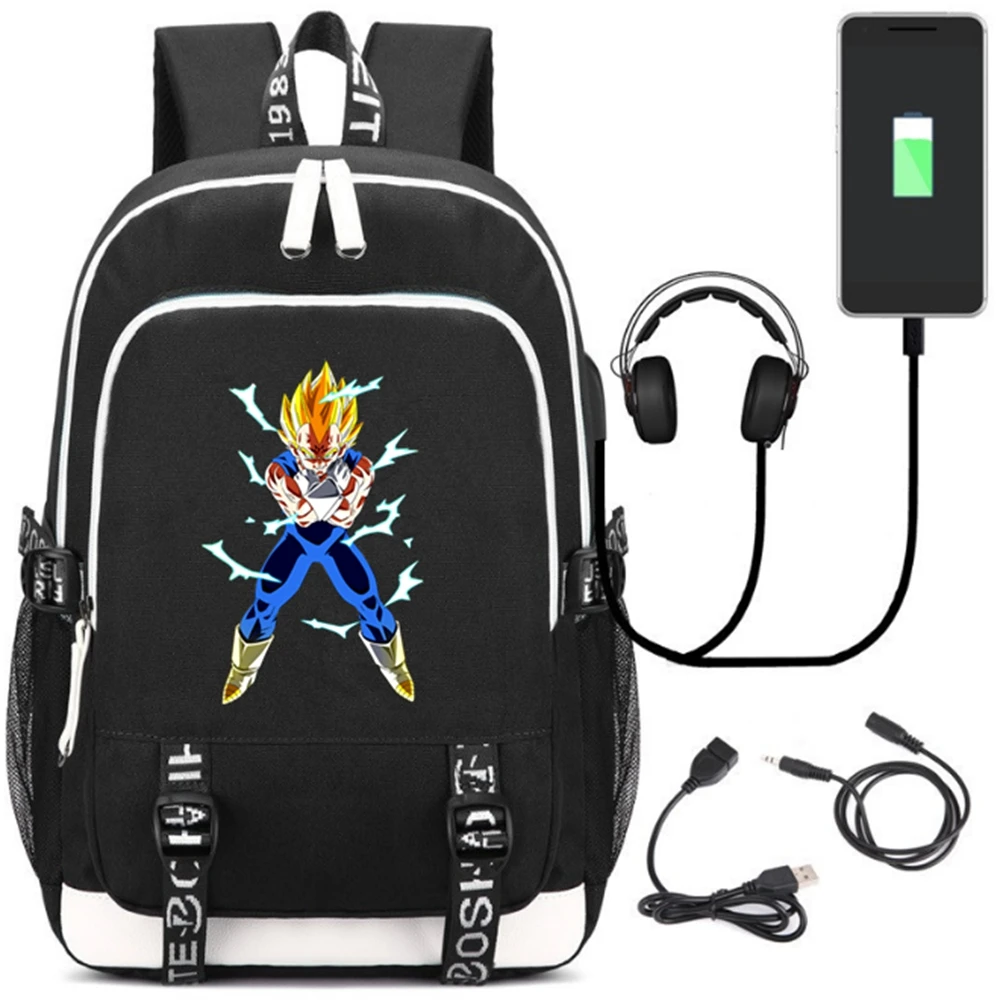 Style 28 Мультяшный рюкзак Dragon Ball Z Saiyan, USB порт, рюкзак, сумка со змеиным узором для подростков, студентов, школьные сумки, дорожная сумка на плечо для ноутбука - Цвет: Style 28