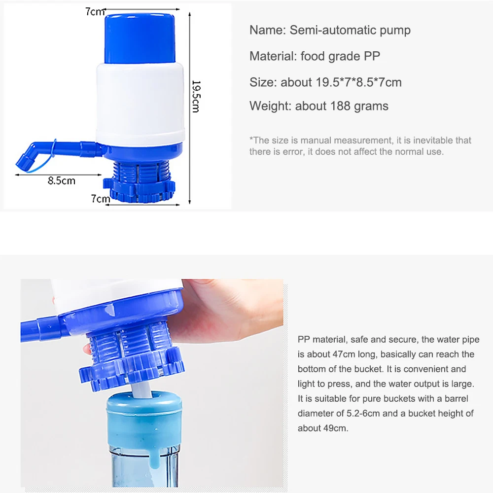 Portable Water Pump Dispenser Gallon Drinking Bottle Hand Press Removable Tube Innovative Manual Pump Dispenser Tools For Office