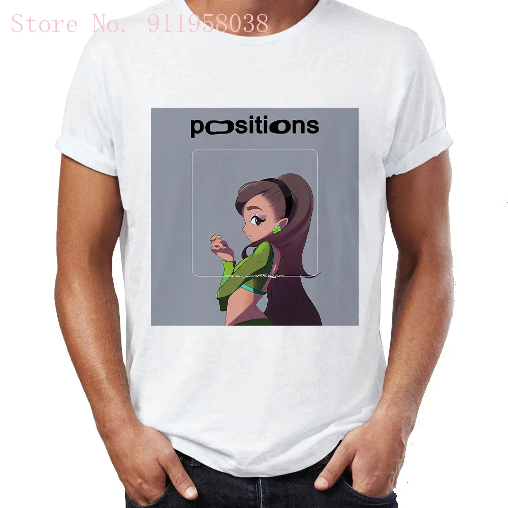 Kawaii Ariana Grande positions print Tshirt Harajuku sweet music singer cover t shirt oversized gothic punk women/men's T-Shirts