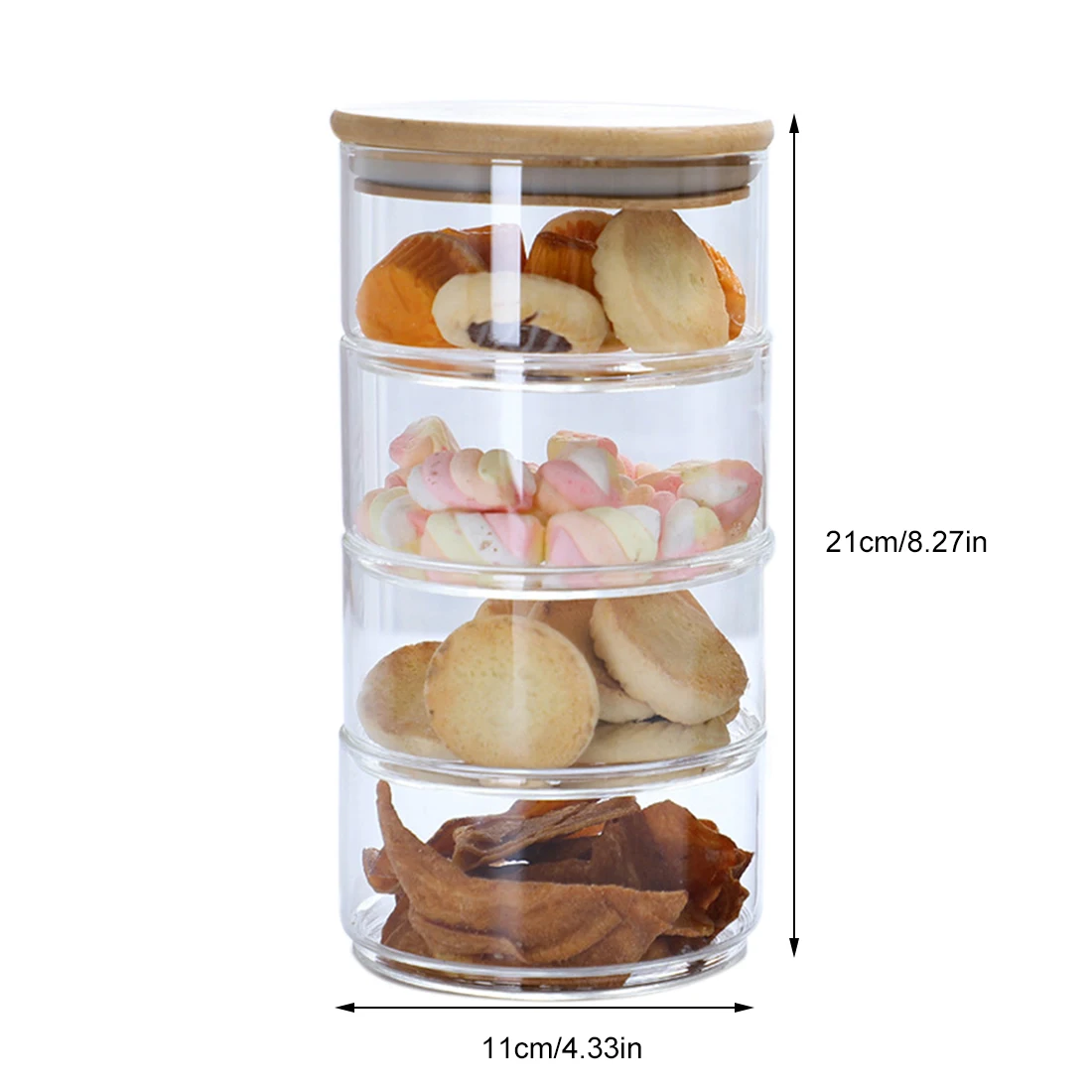 1-4 уровня стеклянная аптекарская банка кухня конфеты для хранения печенья контейнеры с крышкой-прозрачный