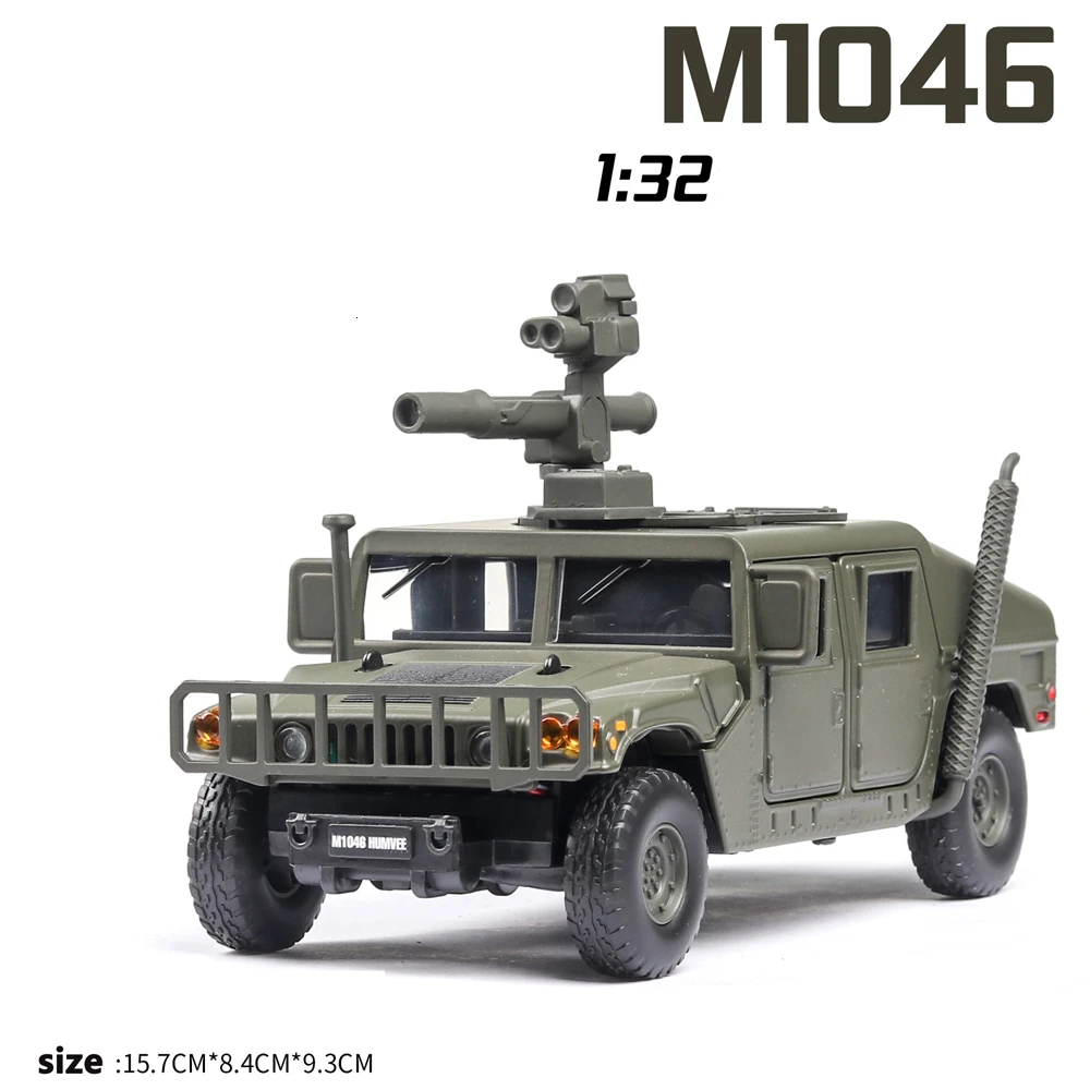 1:32 Hummer M1046 армейский бронеавтомобиль музыкальная с подсветкой машина литые игрушечные машинки горячее колесо модель автомобиля металлический корпус
