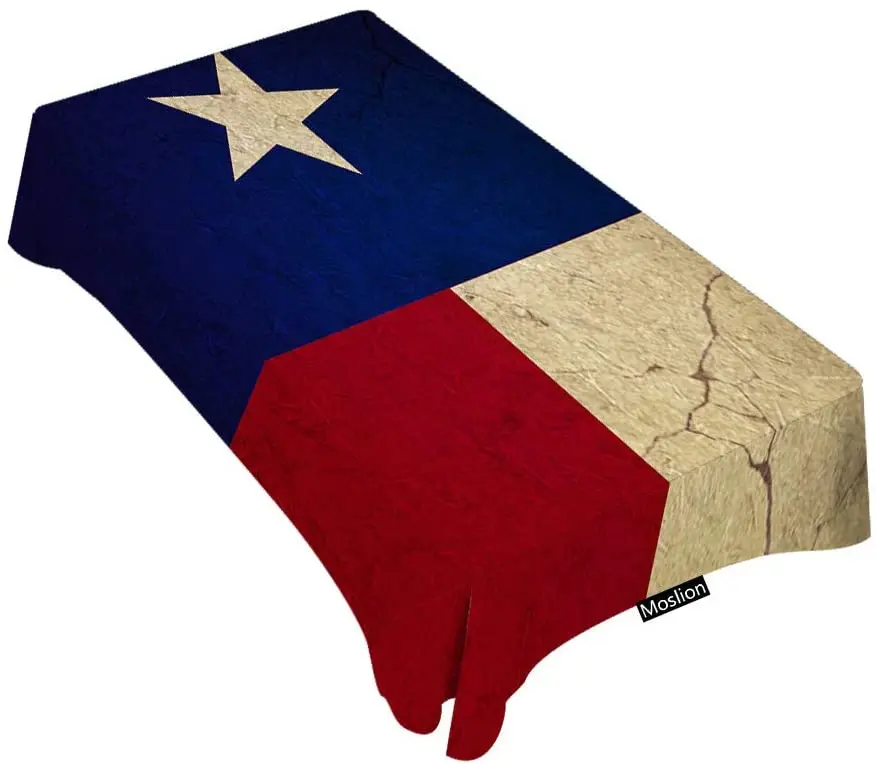 

Vintage Texas Flag Tablecloth Table Cover for Dining/BBQ/Picnic/Coffee Table