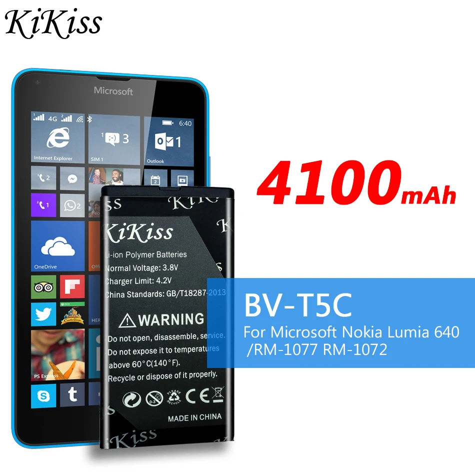 Аккумулятор большой мощности 4100 мАч для Nokia Microsoft Lumia 640 Lumia640 RM-1073 сменная батарея