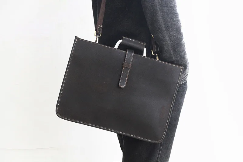 Hot Product  2019 new style leather rectangle thin business bag office laptop bags