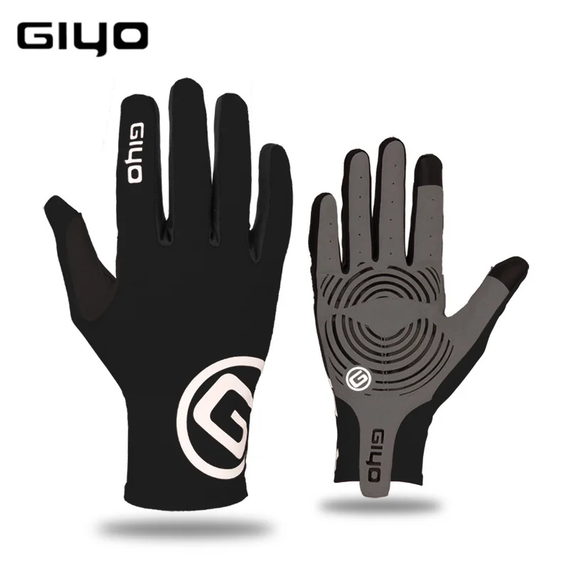 GIYO Touch Screen Long Full Fingers Half Gel Sports Cycling Gloves MTB Road Bike Racing Glove Women Men Bicycle S02 Breaking