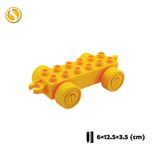 Trailer Car model Airplane Big Building Blocks Vehicle Accessory Compatible Classic Assemble Bricks Children DIY Toys Girl Gift CHE004-huang