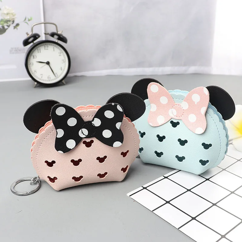 Disney Mickey Mouse Minnie pu кошелек милый мультяшный мини многофункциональный для монет