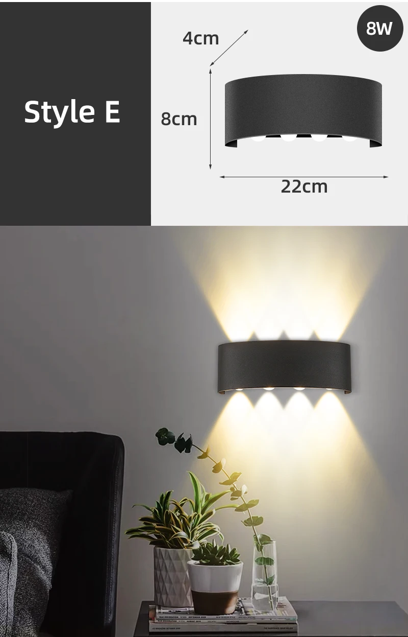 LED Wall Lamps IP65 Waterproof Indoor Outdoor Lighting Aluminum Wall Light For Home Bedroom Bedside Living Room Led Garden Porch black wall lights