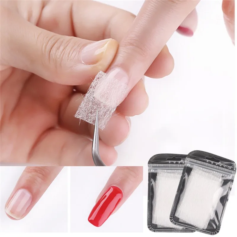 10/20pcs Silk Fiberglass For Nail Extension Form Non-Woven Silks UV Gel Building Fiber French Acrylic DIY Manicure Accessories