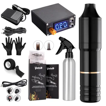 

Solong Professional Tattoo Hybrid Tattoo Pen Rotary Tattoo Machine Needle Cartridges with DC5.5 Jack Tattoo Artists EM128