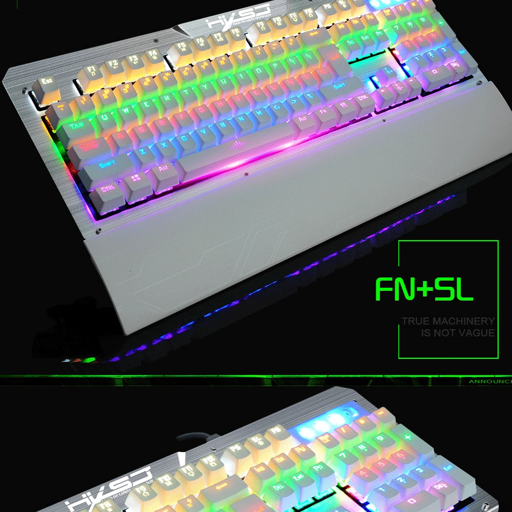Проводная игровая механическая клавиатура 104 клавиш профессиональные игровые клавиатуры USB с подсветкой 10 видов цветов светодиодный для планшета настольного компьютера