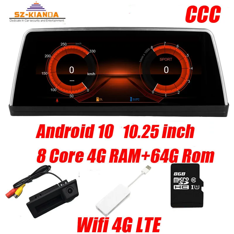 10.25“HD 8Core 4+64G Android 10 Car DVD GPS Navi for BMW 5 Series E60 E61 E63 E64 E90 E91 E92 CCC CIC Support iDrive 4G LTE Wifi