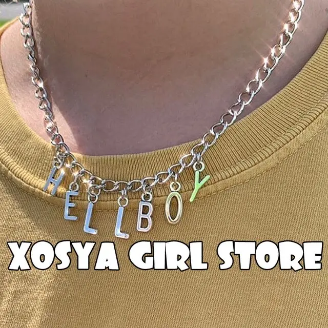 

Punk Letter Pendant Unisex Choker Necklace Harajuku Hip Hop Fashion Necklace Accessry Streetwear CL213