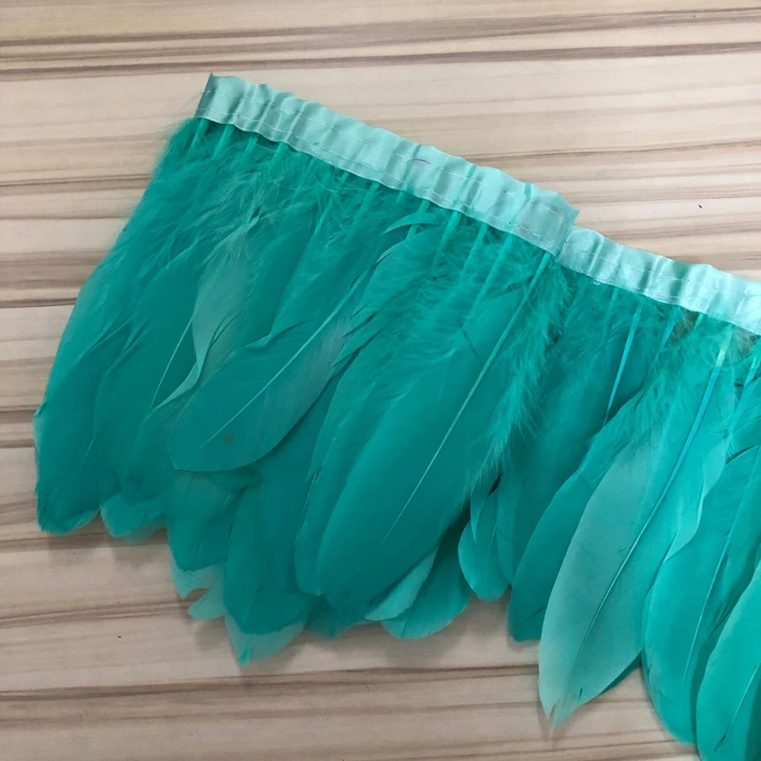 

10 Yard Natural Goose Feathers Plumes Trim 15-20cm Colourful Swan Plume Fringes Lace for Home Decoration Craft DIY Party Jewelry