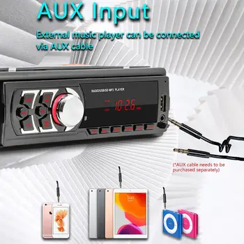 

Upgrade Car Stereo Bluetooth 1Din Auto Radio Camera Mirror Link And Hands-Free Calling MP3 Player USB Charging FM Radio Receiver