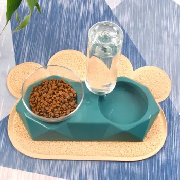 

Portable Pet Bowl Automatic Water Dispenser Antiskid Double Drinking Feeding Bowl Cat Water Bowl Water Bottle Feeding Tray