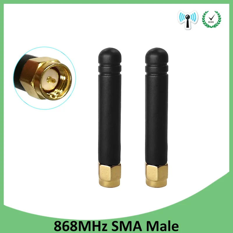 GRANDWISDOM 1pcs 868mhz antenna 3dbi sma male 915mhz lora antene pbx iot module lorawan signal receiver antena | Мобильные телефоны