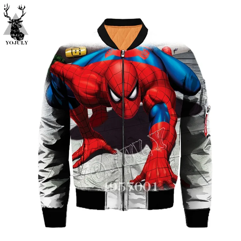 Супергерой Marvel, Человек-паук, 3D принт, Harajuku, унисекс, летающая куртка, модная уличная одежда, хип-хоп, мужская куртка-бомбер, куртки, одежда Y639 - Цвет: 03