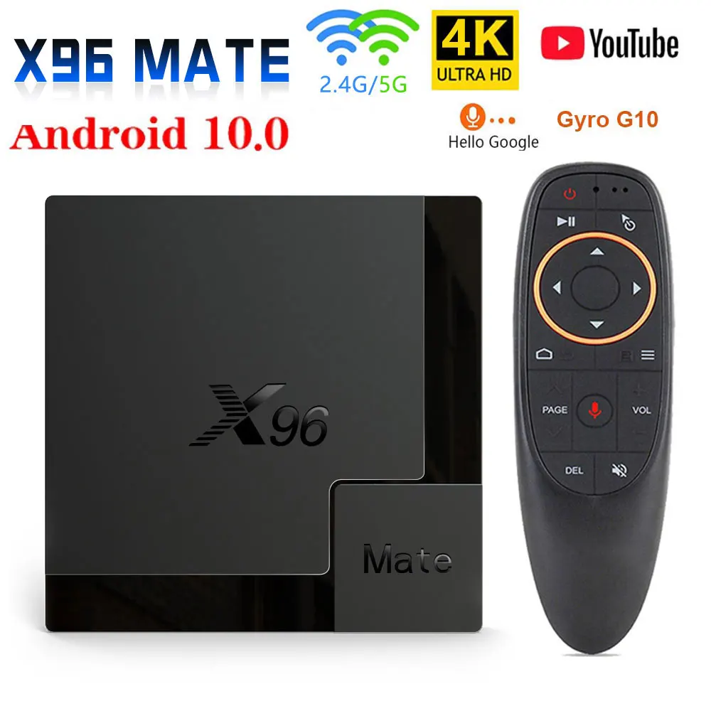 2020 X96 Mate Smart TV Box Android 10 Allwinner H616 4GB 64GB 32GB 2.4G&amp5G Wifi 4K HD Google Media Player | Электроника