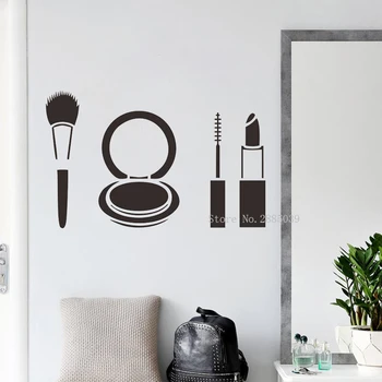 

Beauty Vinyl Wall Decal Makeup Lips Lipstick Beauty Salon Shop Stickers Mural Cosmetic Art Mural Bedroom Decor LL103