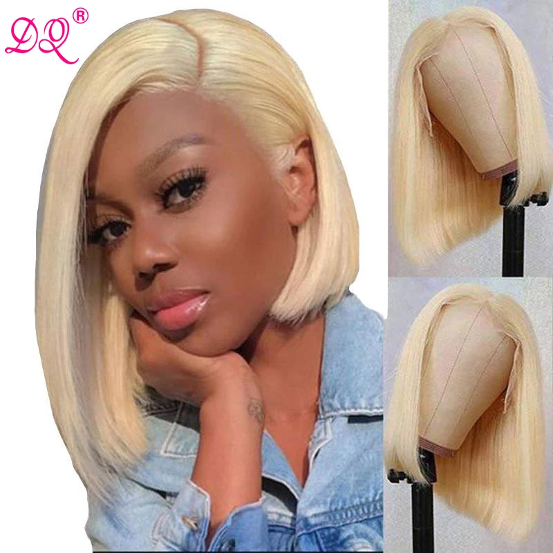Lowered Bob Wig Short Heat-Resistant-Fiber Lace-Front Transparent Black Synthetic L-Part Women 73o3EVRgK