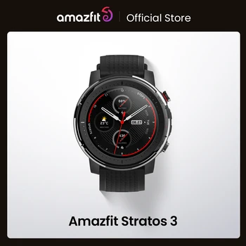 IN Stock Global Version New Amazfit Stratos 3 Smart Watch GPS 5ATM Music Dual Mode 14 Days Smartwatch For Android 1