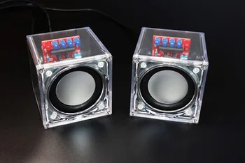 

Factory Wholesale Free Shipping DIY Mini Amplifier Speaker Kit Transparent Speaker Electronic Learning Kit