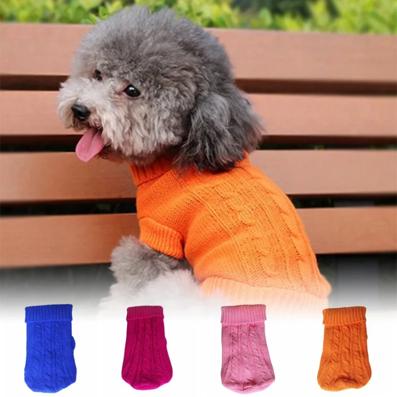 

4 colors Winter Sweater Small Dog Cat Sweater Clothes Pet Knitwear Pup Warm Clothing Apparel Coat for pet
