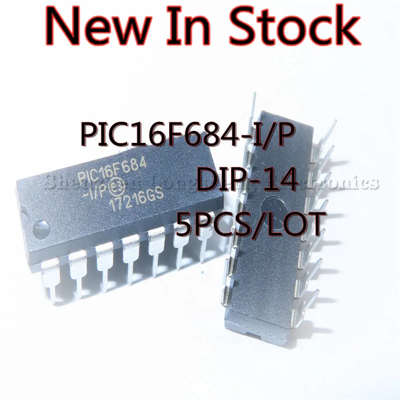 

5PCS/LOT PIC16F684-I/P PIC16F684 DIP-14 Microcontroller chip In Stock