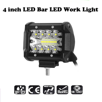 

4 inch LED Bar LED Work Light Bar for Driving Offroad Boat Car Tractor Truck 4x4 SUV ATV 12V 24V Rated 60W Actual 15W Ip67