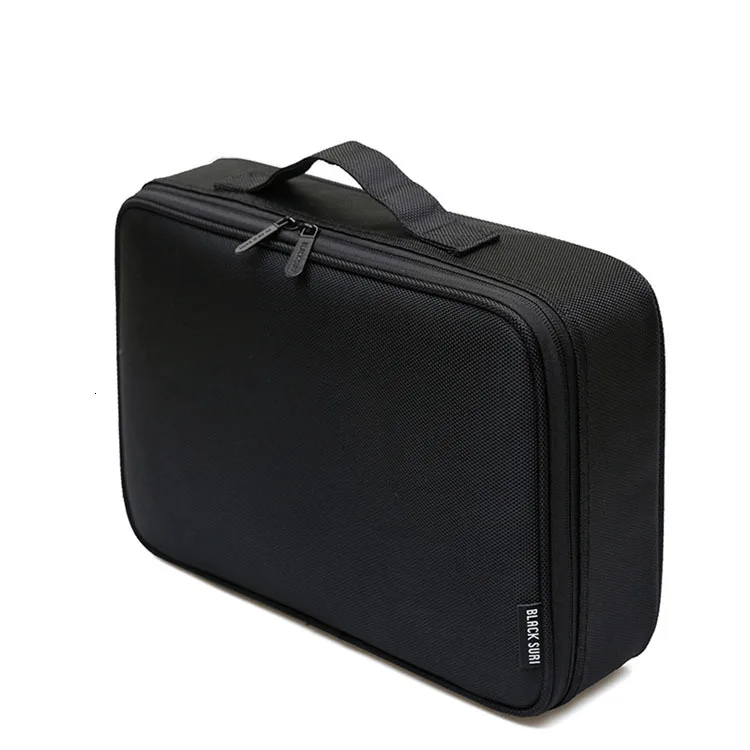Fashion Oxford Women Cosmetic Case Large Capacity Travel Organizer Portable Makeup Bag Packing Cubes Vanity Femail Cosmetic bag - Цвет: Black