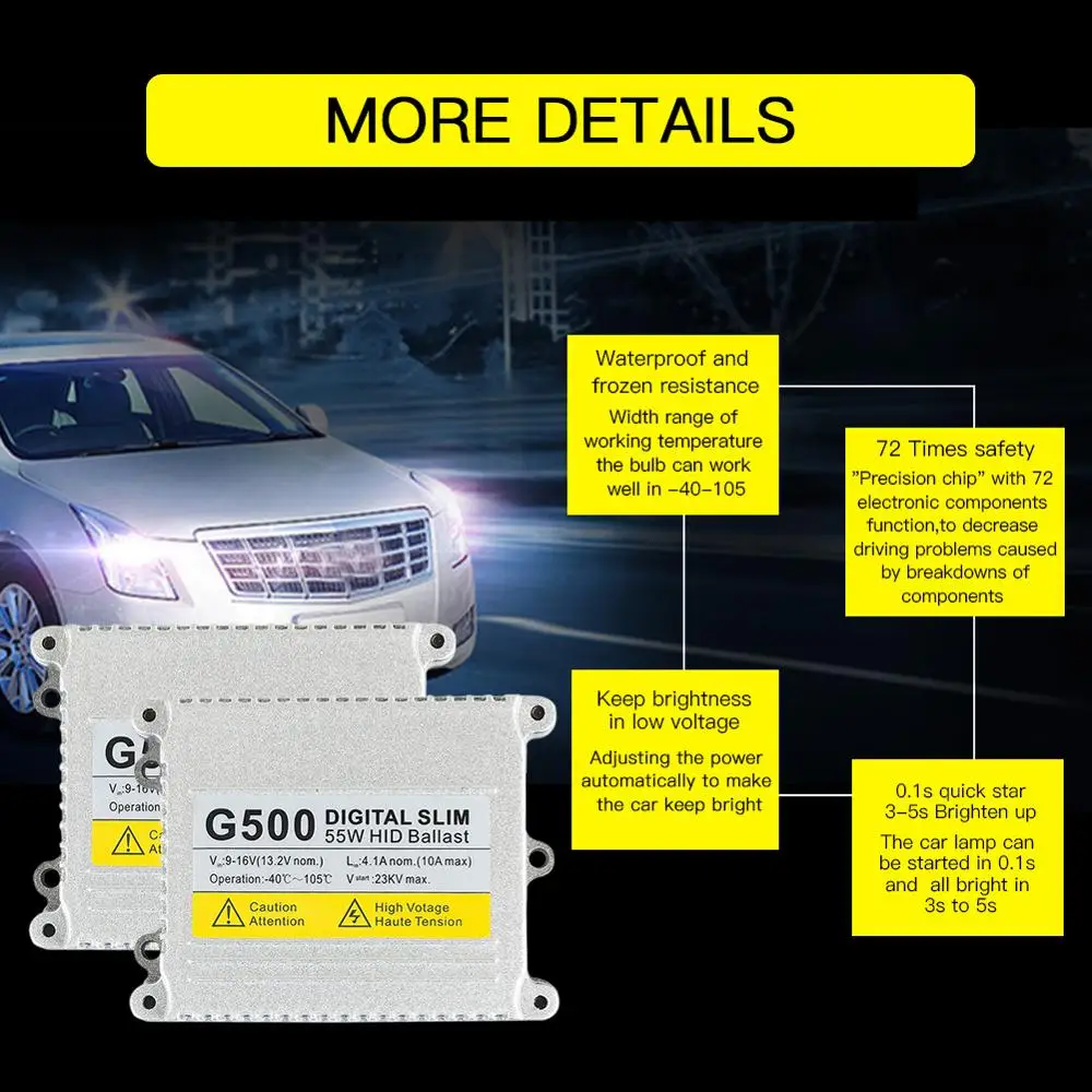 AC 55 Вт D2S комплект ксеноновой лампы ксеноновые H7 H4 H1 H11 H3 9005 HB3 9006 HB4 881 D2C G500 тонкий hid комплект 4300 К 5000 6000 8000 XENON D2S