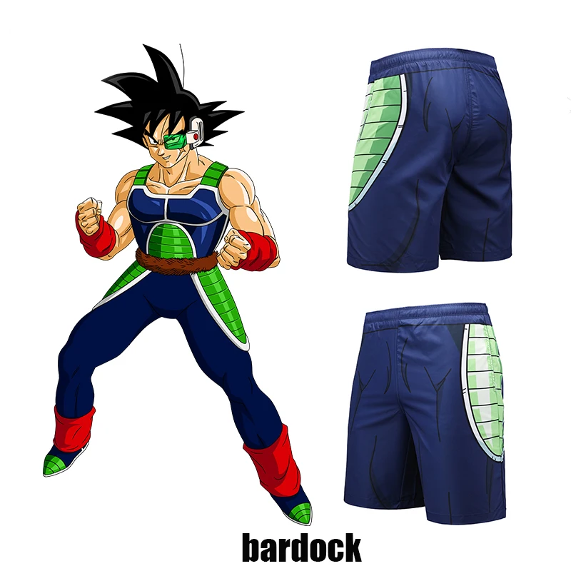 Новинка, повседневные летние быстросохнущие мужские пляжные шорты Dragon Ball Z, короткие штаны с 3D принтом,# K136