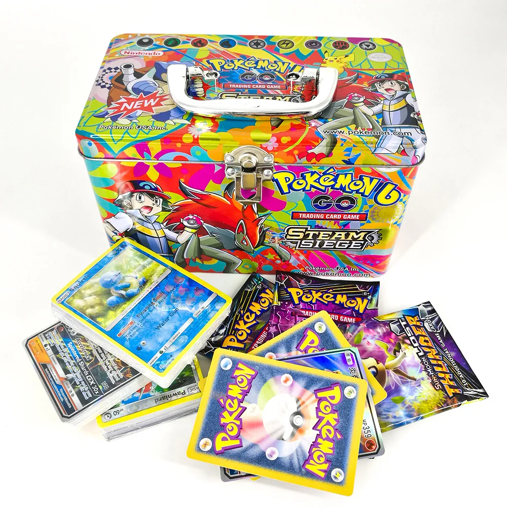 Takara Tomy Pokemon Go карточная металлическая коробка настольная карточная игра мега тренажер коллекции энергии настольные карты детские игрушки 153 карты
