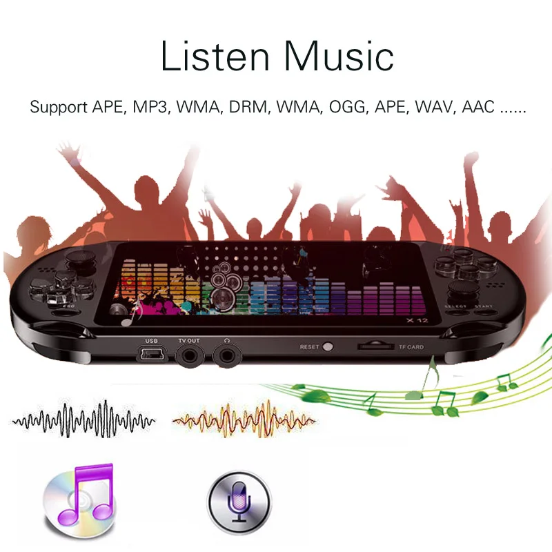 X12 Handheld Game Console 8G 32/64/128 Bit HD Color LCD Screen 3000+ Games Kid Video Retro Portable Handheld Game Player on TV
