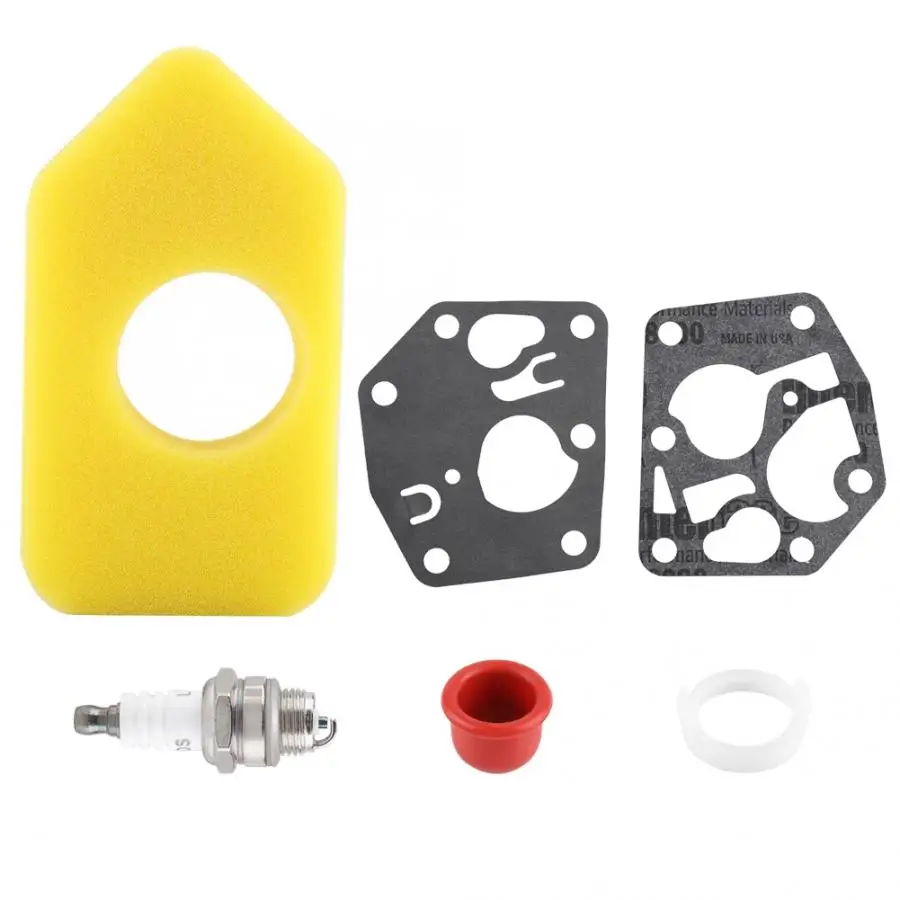 Junta de diafragma de carburador, Kit de bujías de filtro de aire para muchos motores pequeños bribrillos y Stratton