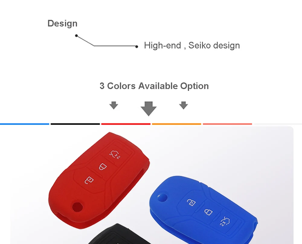 Keyforkess 50pcs custodia protettiva in Silicone per auto chiave per FORD KA Fusion Fiesta Escort Mondeo Galaxy s-max Ranger 3BTN Flip Key 5 Keyforkess 50pcs custodia protettiva in Silicone per auto chiave per FORD KA Fusion Fiesta Escort Mondeo Galaxy s-max Ranger 3BTN Flip Key - Hc43bfe40a7d84781a4a372a8ea6e0f5fW