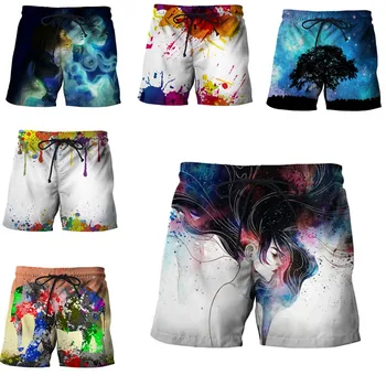

Graffiti Pattern 3D Printed S-5XL Drawstring Beach Shorts Unisex Special Summer Board Shorts Watersport Summer Short Trousers