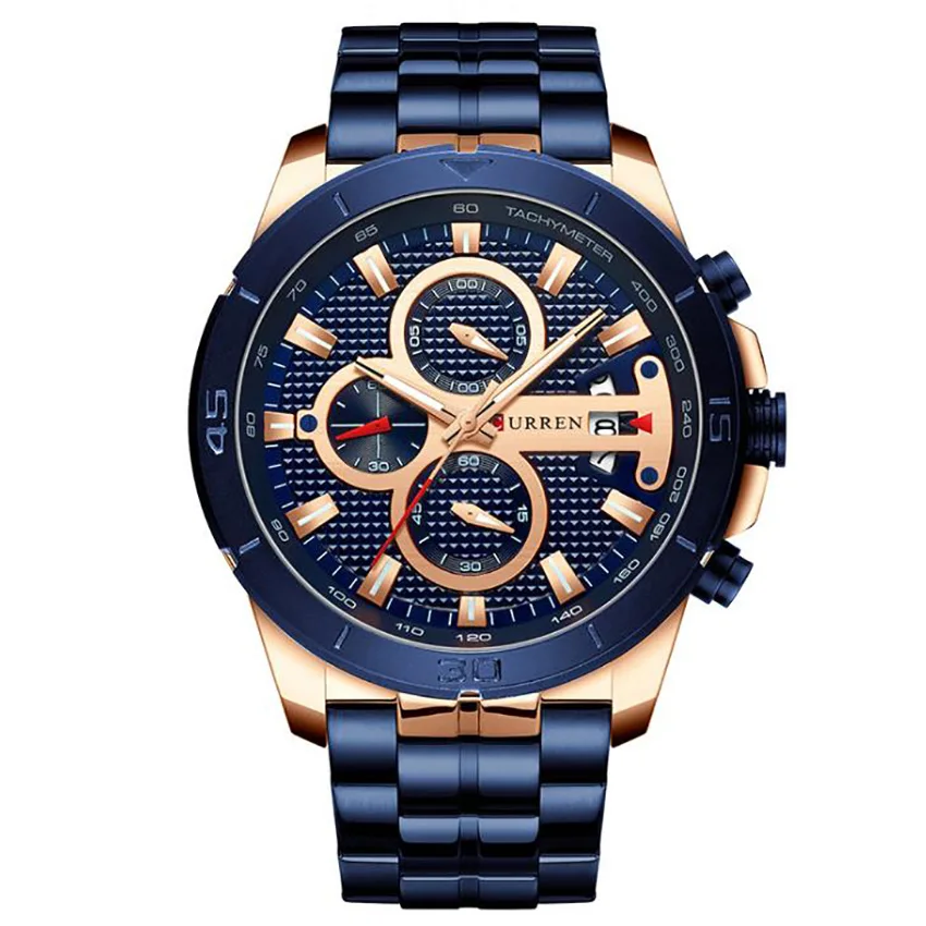 Роскошный бренд CURREN часы Мужские кварцевые Бизнес наручные часы модные часы Классический стальной ремешок часы Reloj Hombres подарок Рождество