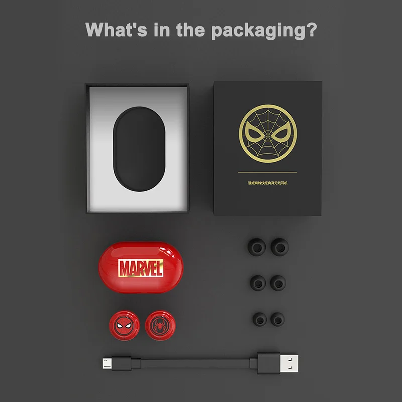 Captain America Iron Man TWS Bluetooth Earphone Captain Marvel Wireless Headphones Spider Man Sports Waterproof Earbuds Headset