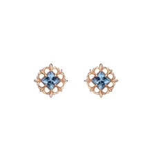 

Luxury gold plated Garnet retro earrings for women vintage 925 Sterling Silver Topaz Stud earrings for girl jewelry gift earings